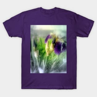 Raindrops on Purple Irises #4 T-Shirt